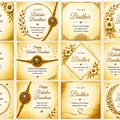 Gold Raksha Bandhan card designs